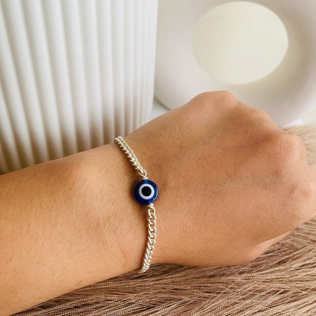 Sleek Chain Evil Eye Men's Bracelet