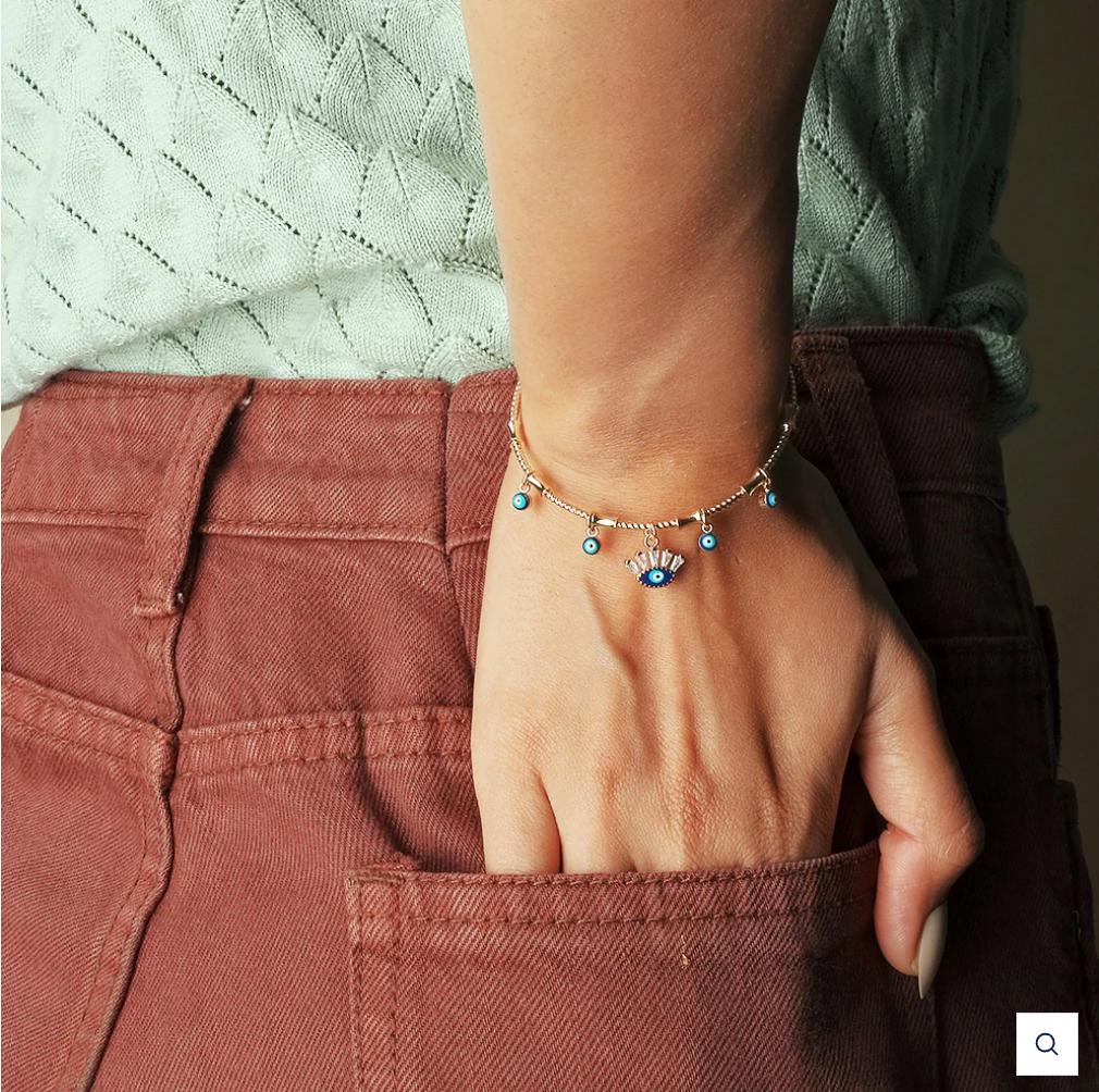 Evil Eye Cuff Charm Bangle