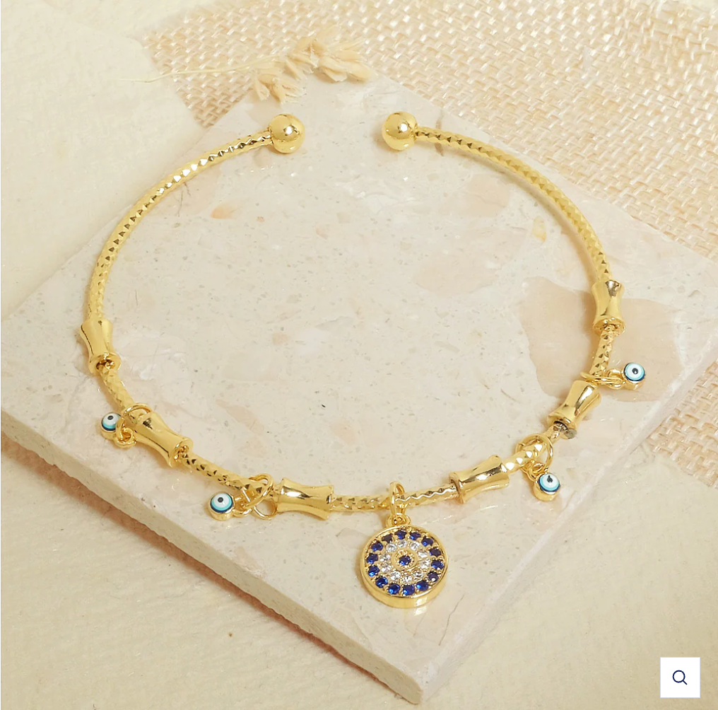 Evil Eye Cuff Charm Bangle