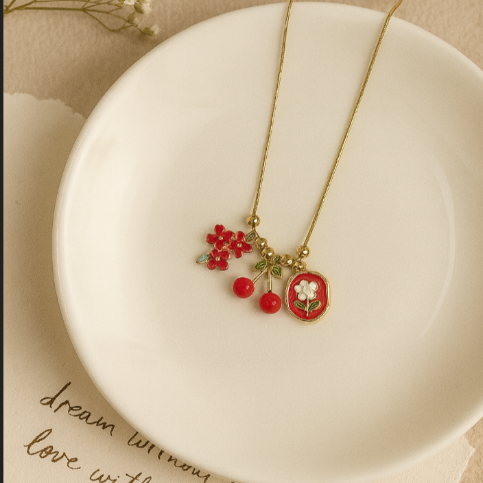 Red Bloom Necklace
