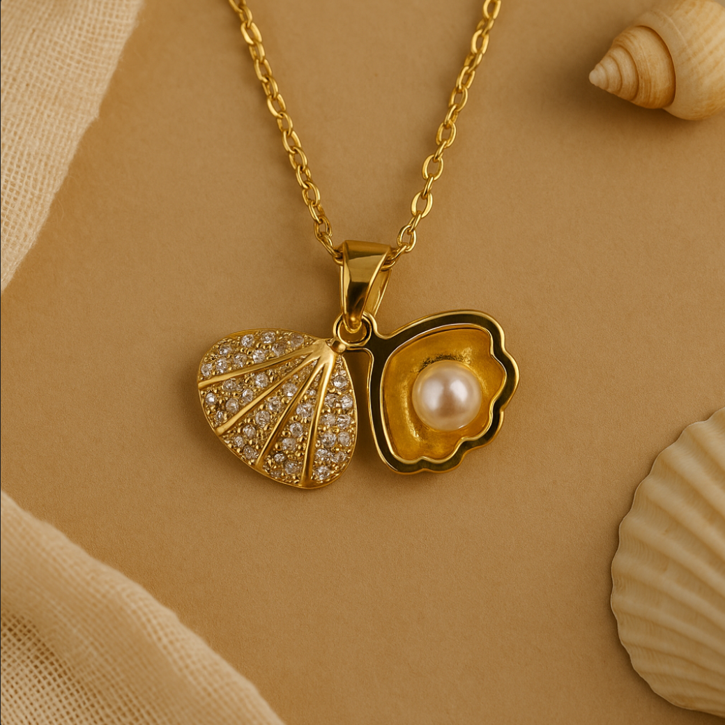 Seashell Pearl Necklace
