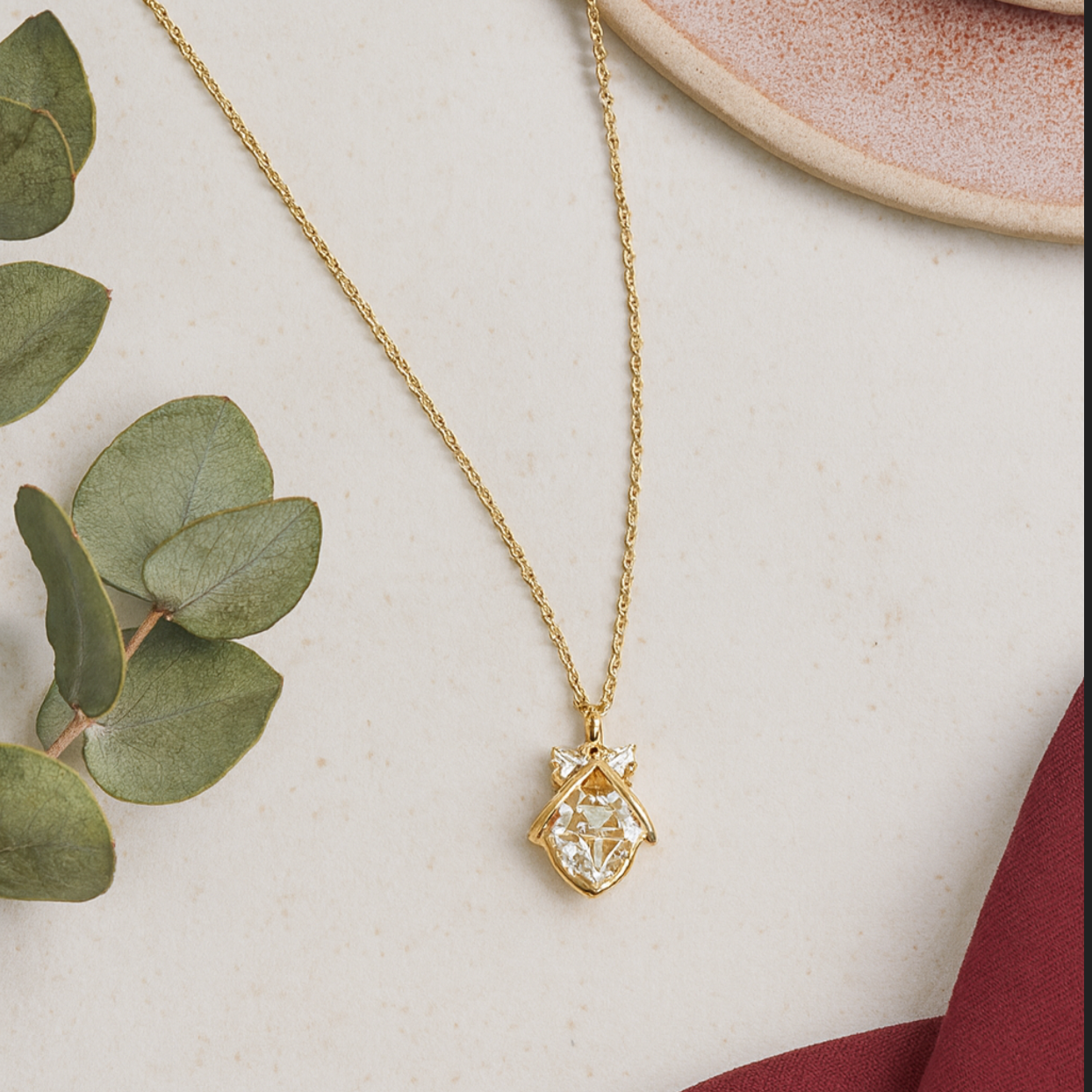 Blush Bow Heart Necklace
