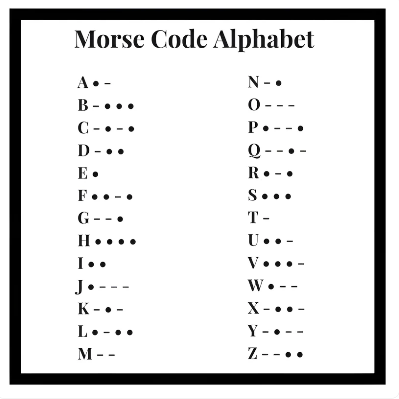 Initial Morse Code - (with ❤️ in between)
