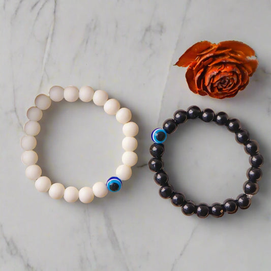 Black & White Couple Bracelet Combo