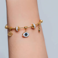 Evil Eye Charm Bangle