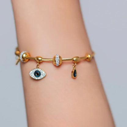 Evil Eye Charm Bangle