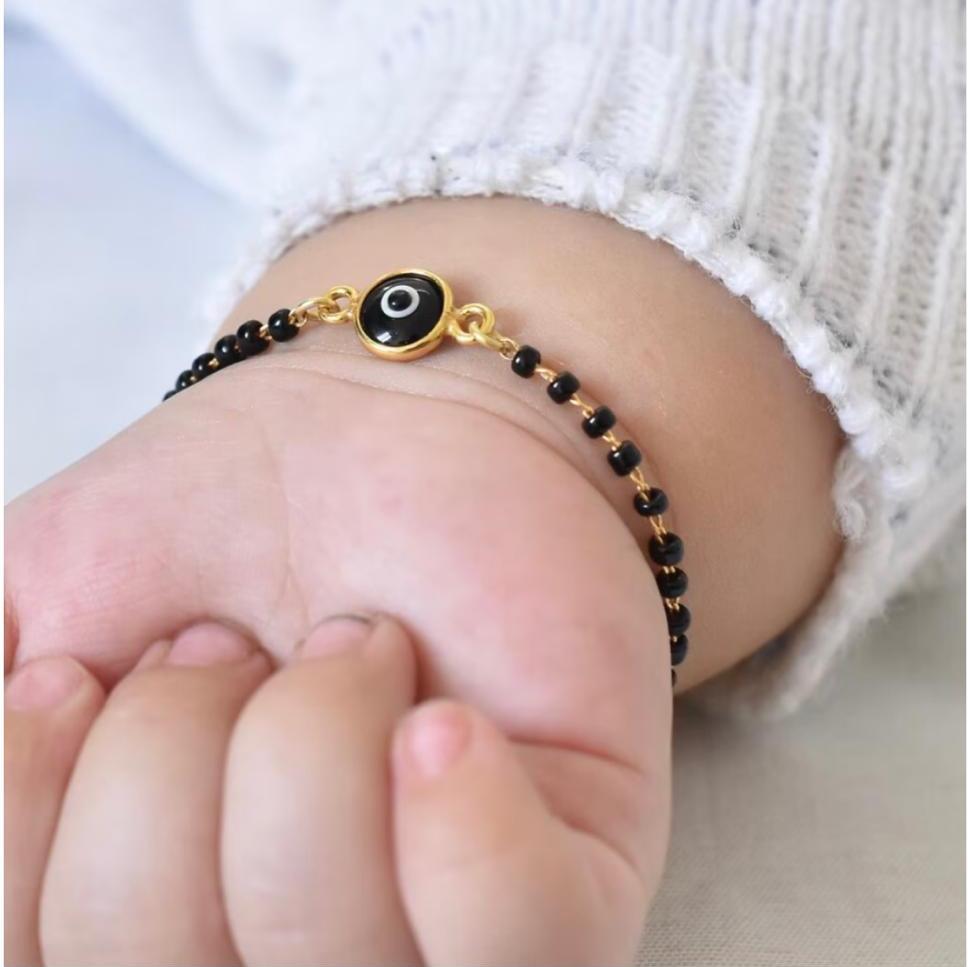 Baby Black Evil Eye Beaded Bracelet