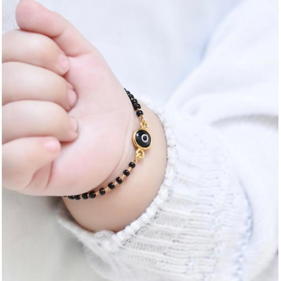 Baby Black Evil Eye Beaded Bracelet