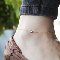 Minimal Evil Eye Anklet
