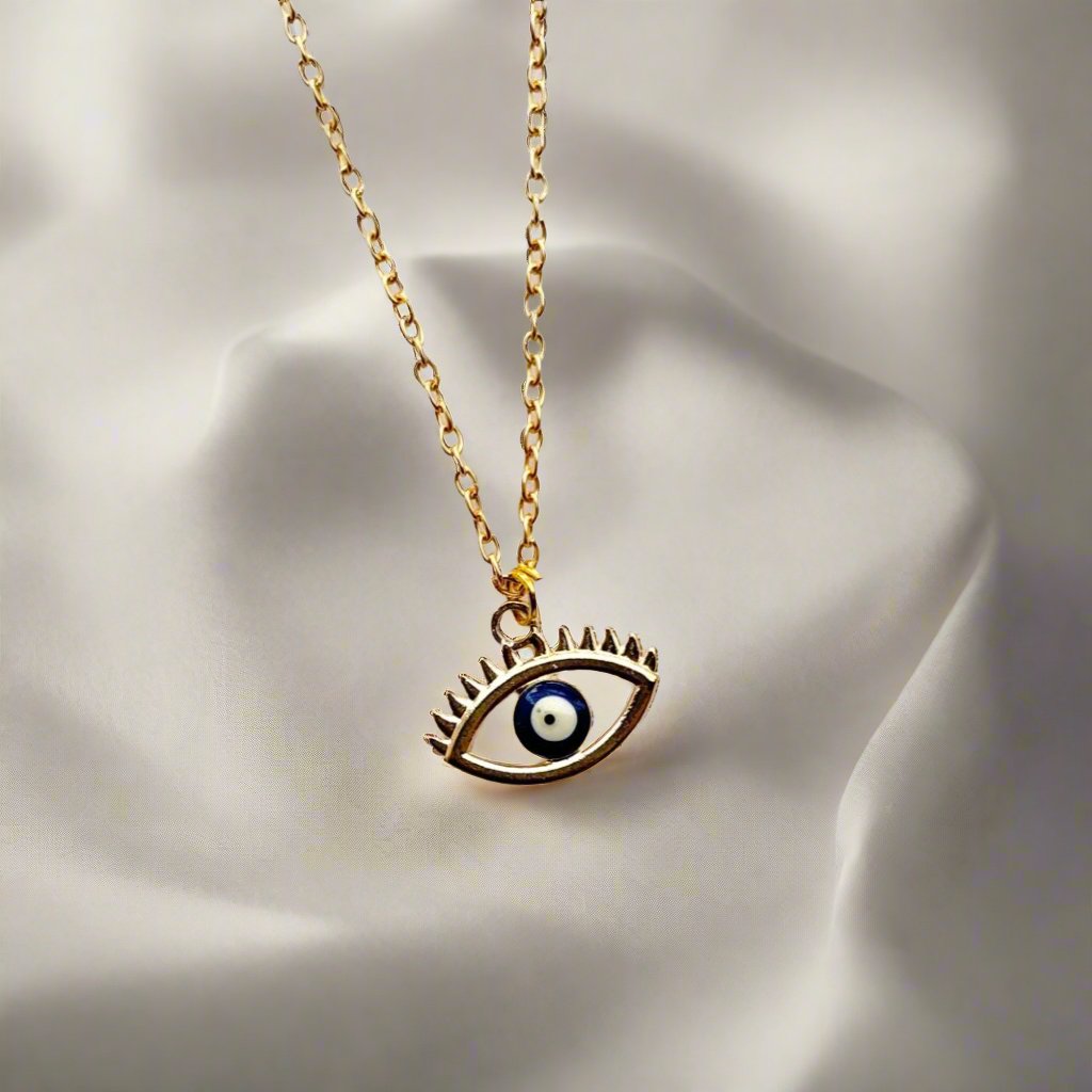 Golden Evil Eye Charm Necklace