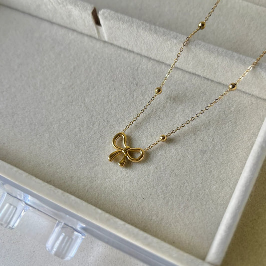 Minimal Bow Necklace