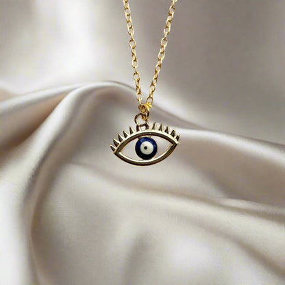 Golden Evil Eye Charm Necklace