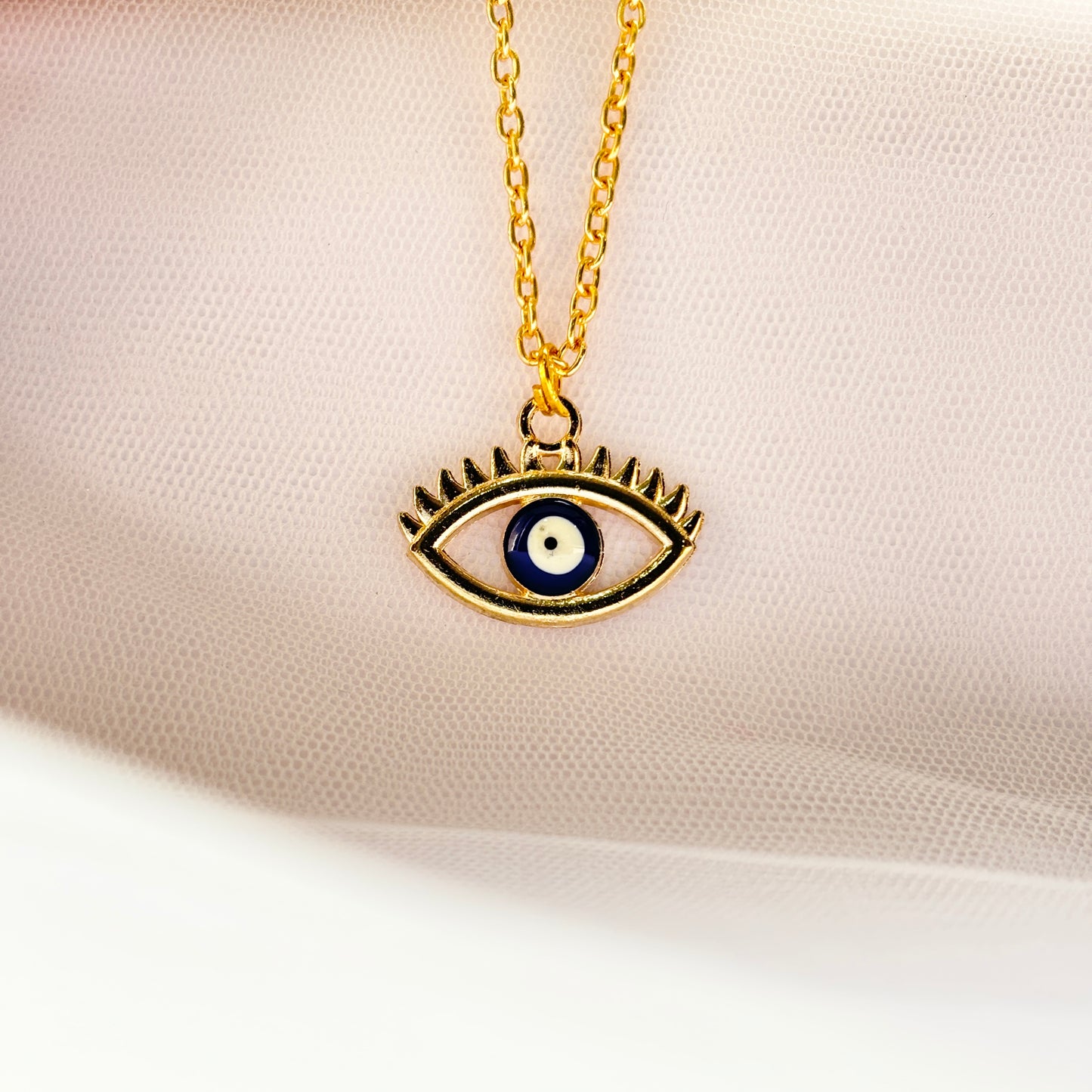 Golden Evil Eye Charm Necklace