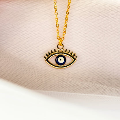 Golden Evil Eye Charm Necklace