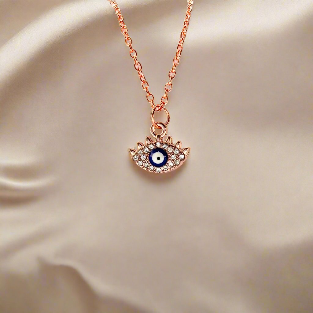 Evil Eye Rose Gold Necklace