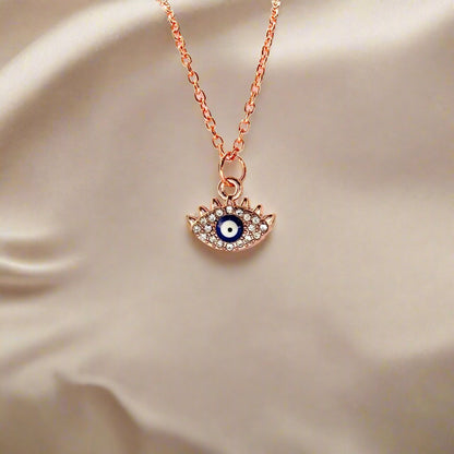 Evil Eye Rose Gold Necklace