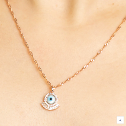 Evil Eye Round Lash Necklace