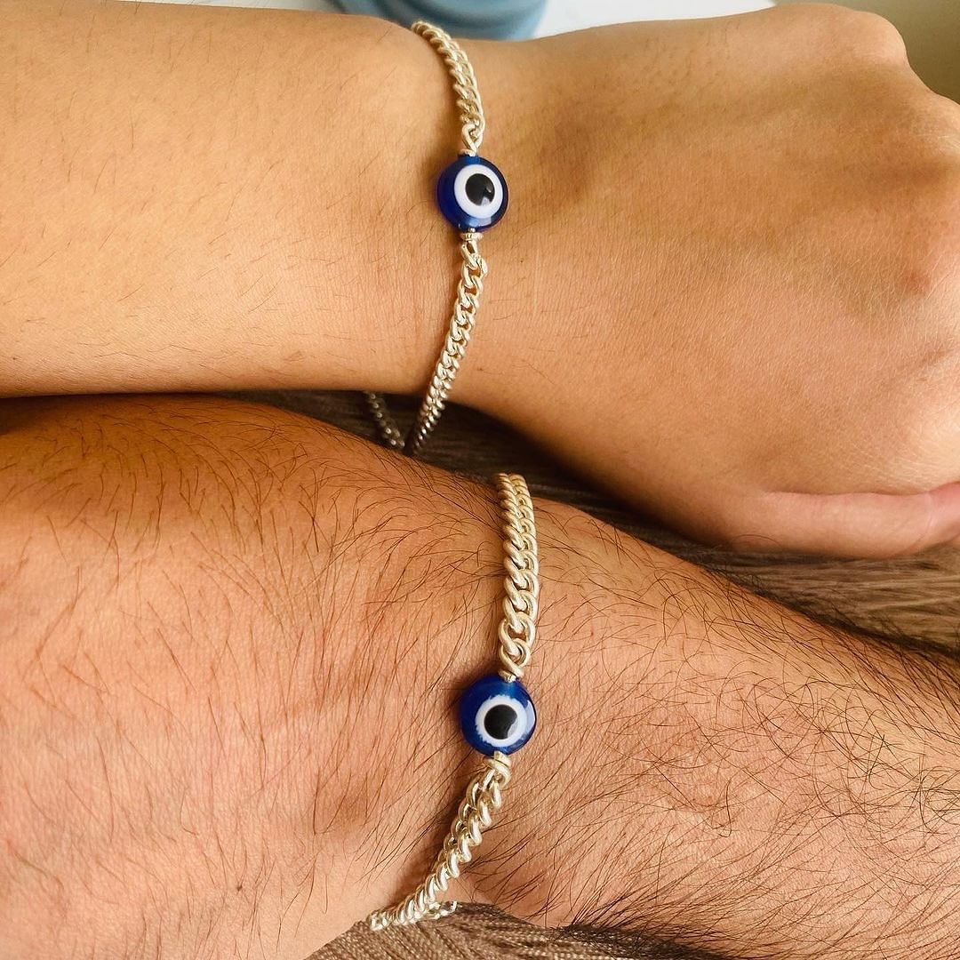 Sleek Chain Evil Eye Men's Bracelet