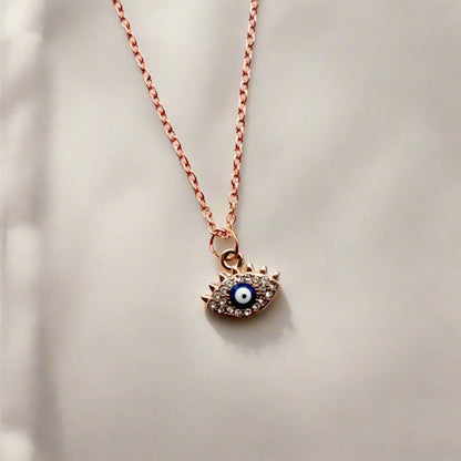 Evil Eye Rose Gold Necklace