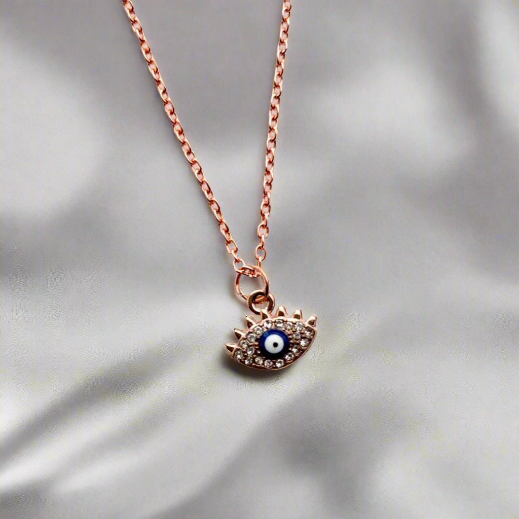 Evil Eye Rose Gold Necklace