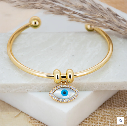 Evil Eye Charm Bangle