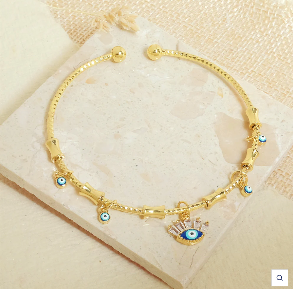 Evil Eye Cuff Charm Bangle