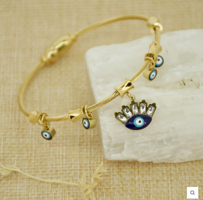 Evil Eye Charm Lash Bangle