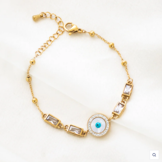 Evil Eye Baguette Bracelet