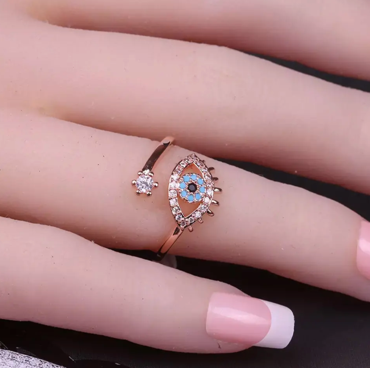 Evil Eye Rose Gold Ring