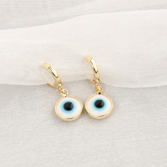 Evil Eye Wind Drop Earing - Light Blue