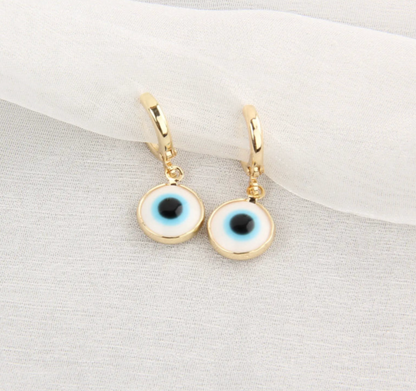 Evil Eye Wind Drop Earing - Light Blue