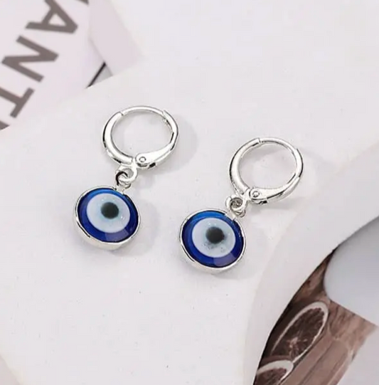 Evil Eye Wind Drop Earing - Dark Blue