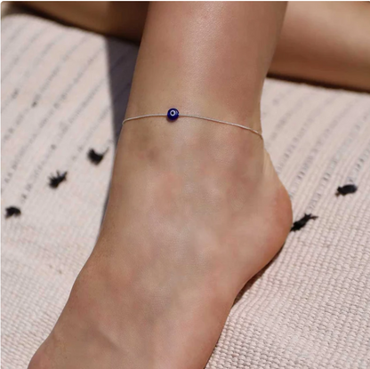 Minimal Evil Eye Anklet