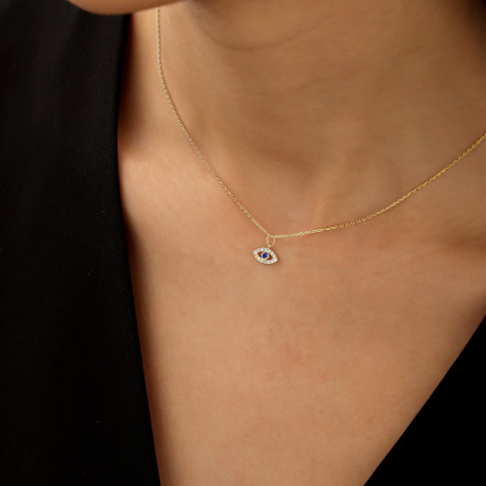 Minimal Evil Eye Necklace