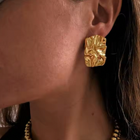 Sculptural Gold Statement Earring