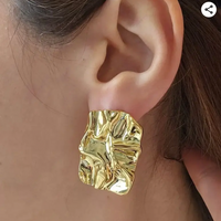 Sculptural Gold Statement Earring