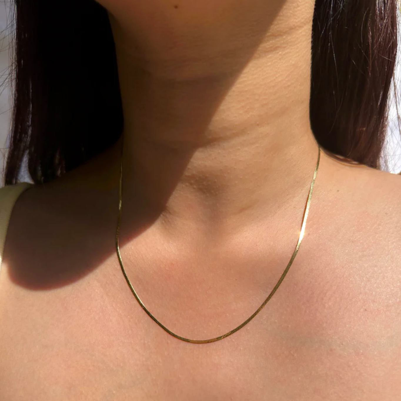 Single Layer Snake Chain Necklace – Glomo - Main Image