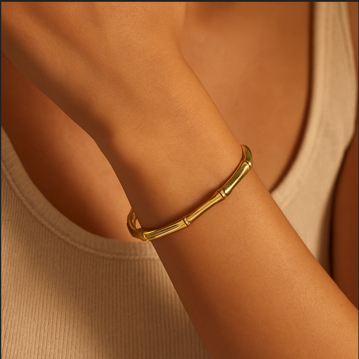Half Bamboo Cuff Bracelet