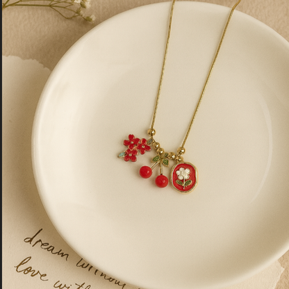 Red Bloom Necklace