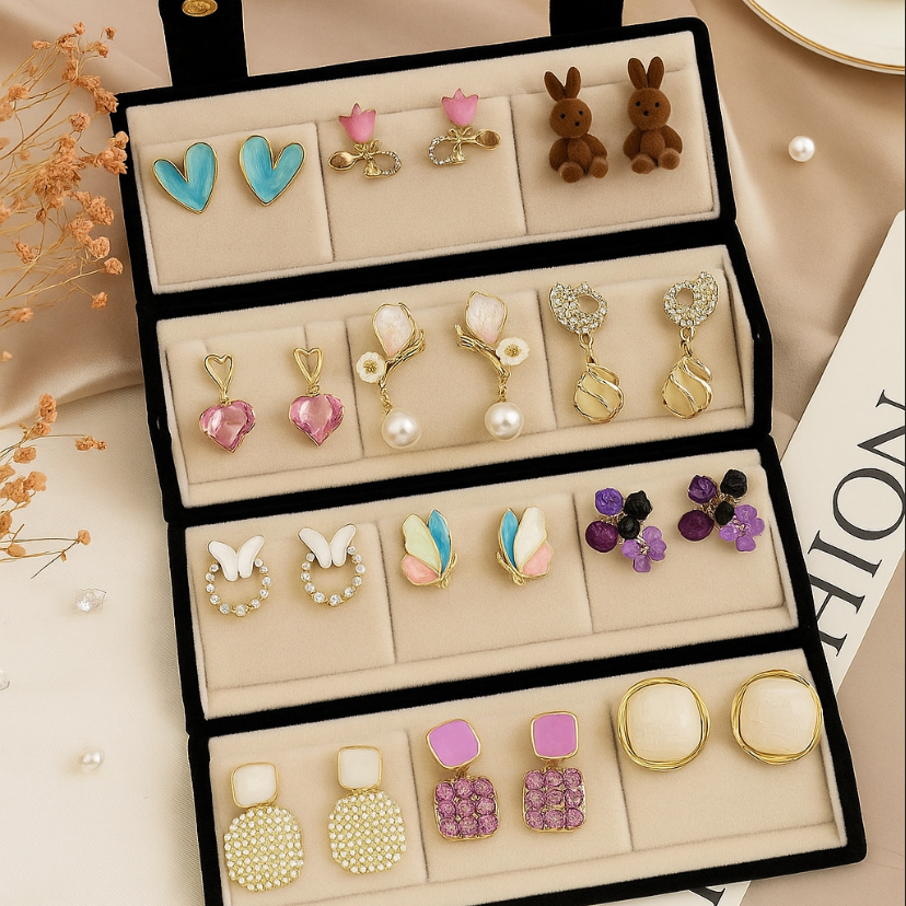 Personalised Earring Folding Gift Box (comes with set of 12 earrings)