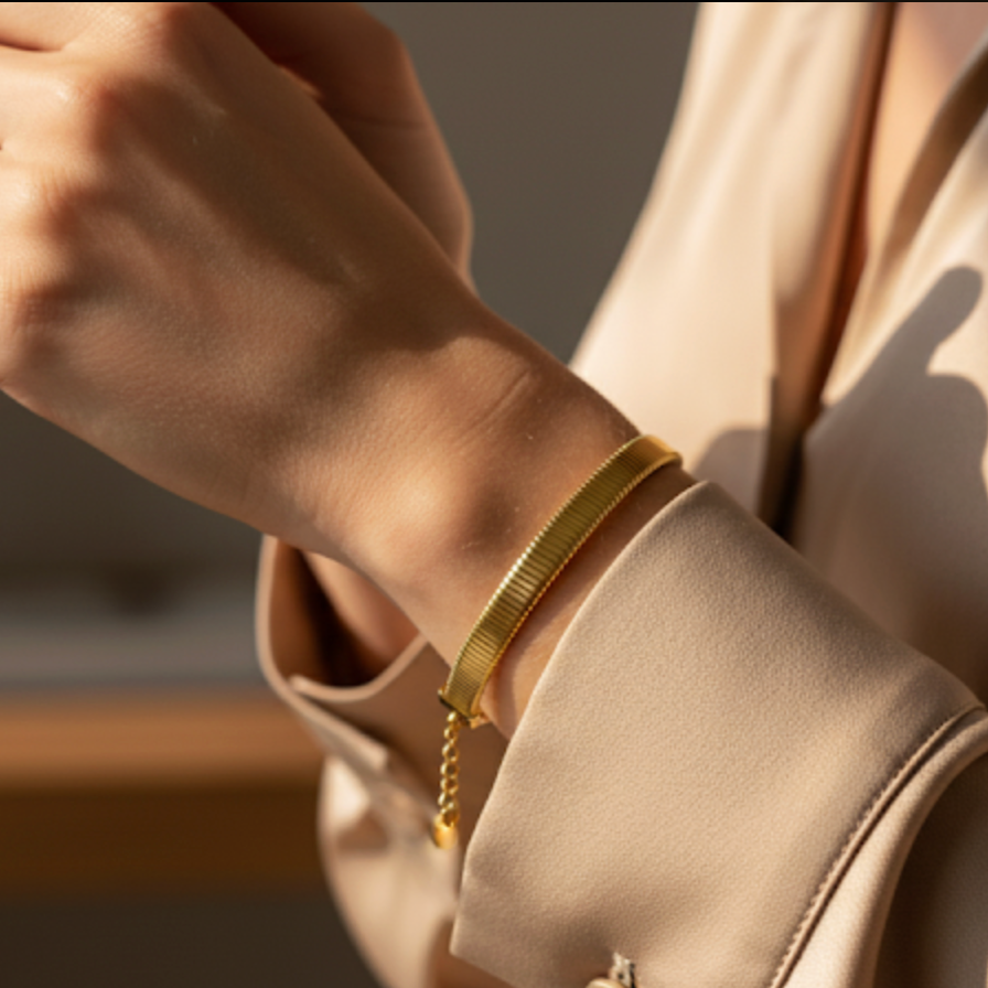 Golden Aura Flat-Link Bracelet