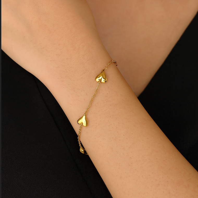 Golden Heart Chain Bracelet