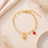 Dual Heart Pearl Bracelet