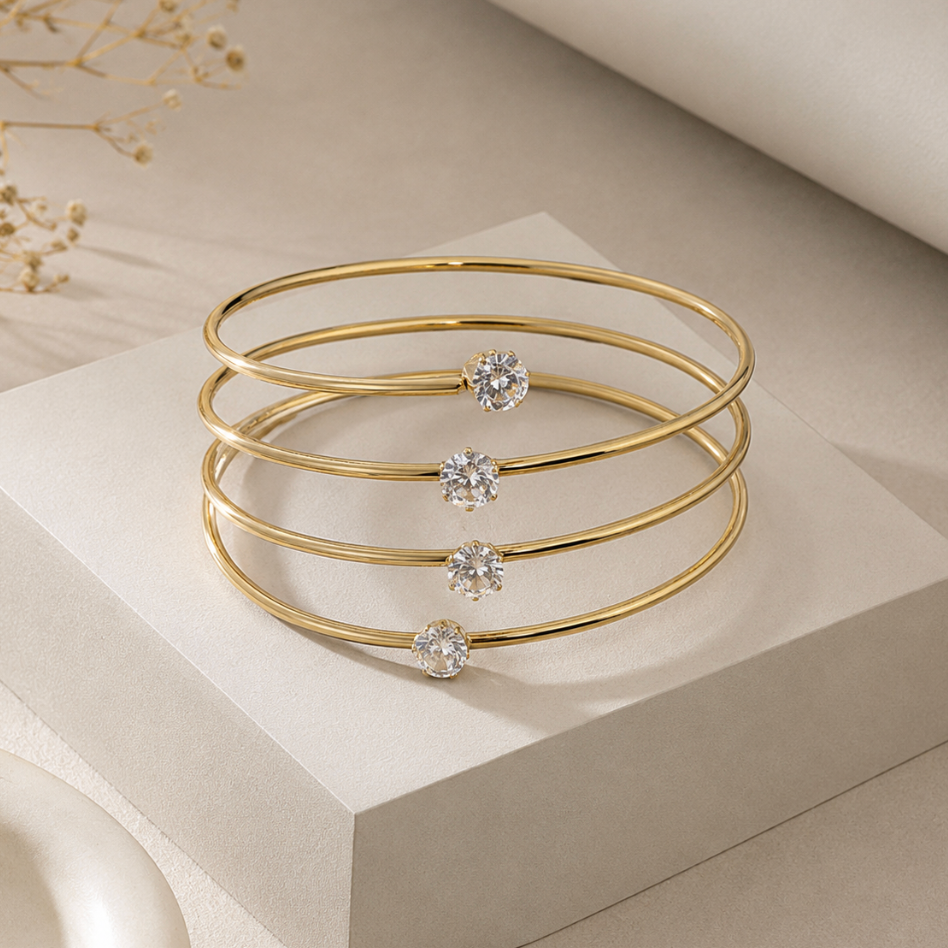 Four Line Crystal Bracelet