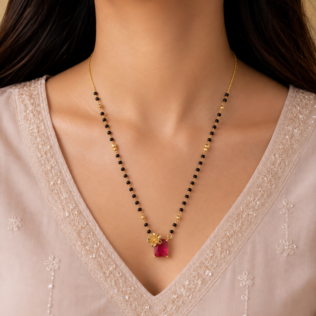 Ruby Bloom Mangalsutra