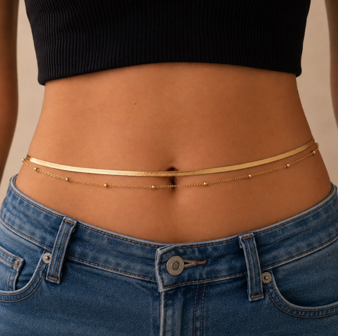 Double Layer Snake Waist Chain