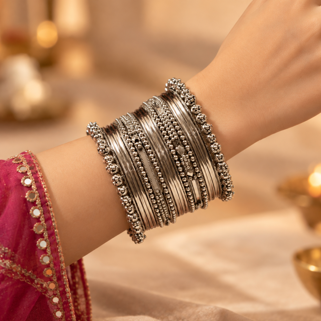 Navratri Oxidised Bangle Set