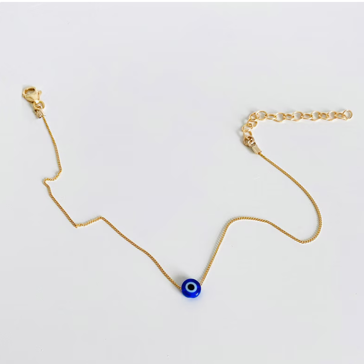 Minimal Evil Eye Anklet