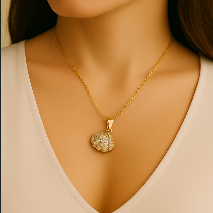 Seashell Pearl Necklace