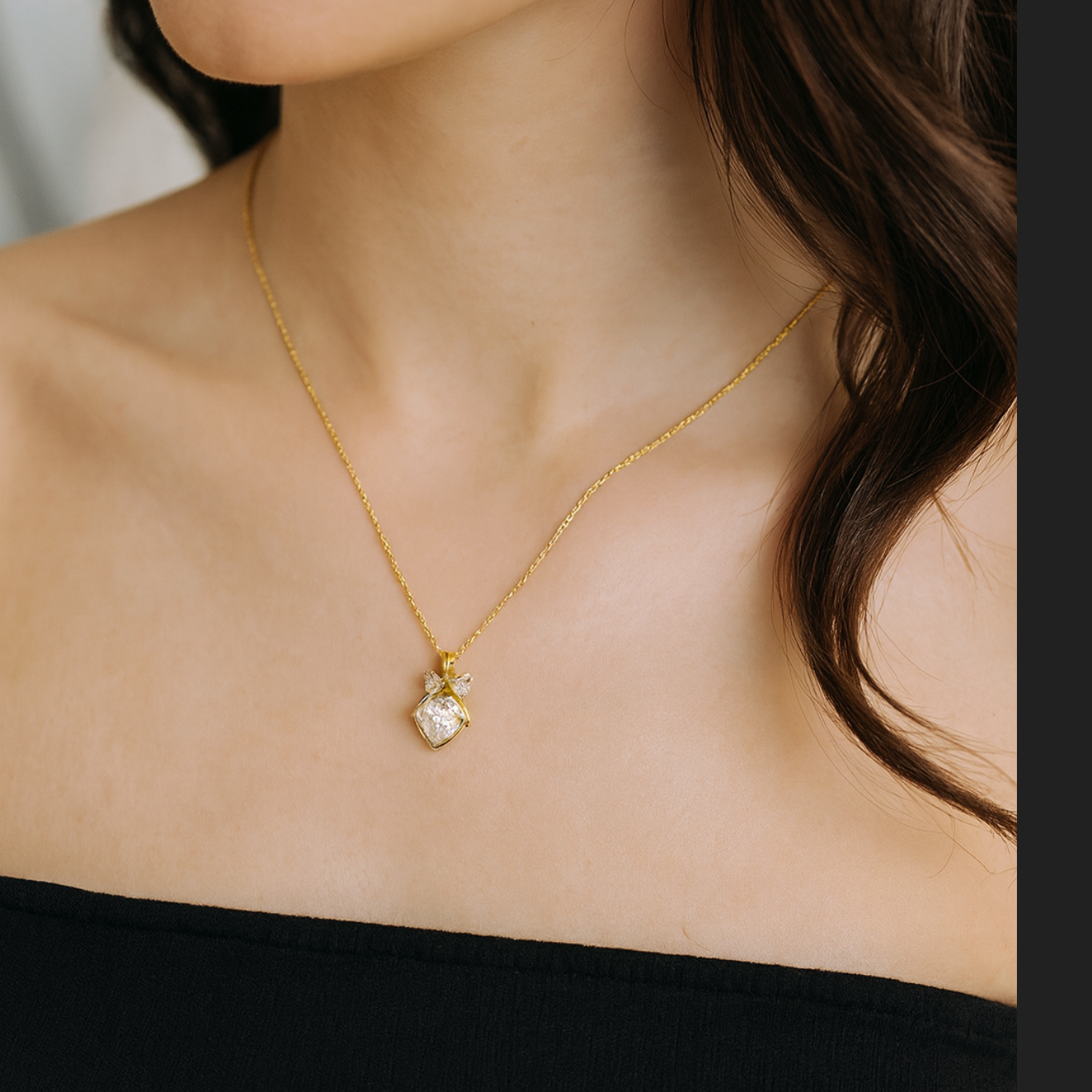 Blush Bow Heart Necklace